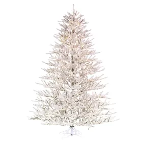 10' x 81" Flocked Pistol Pine Artificial Pre-lit Xmas Tree Warm White 3mm LED