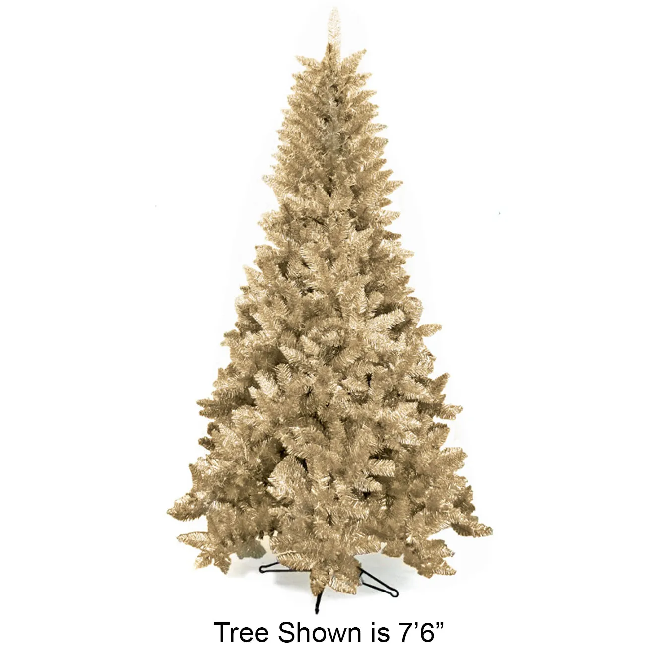 10'Hx84"W Tinsel Pine LED-Lighted Artificial Christmas Tree w/Stand -Champagne