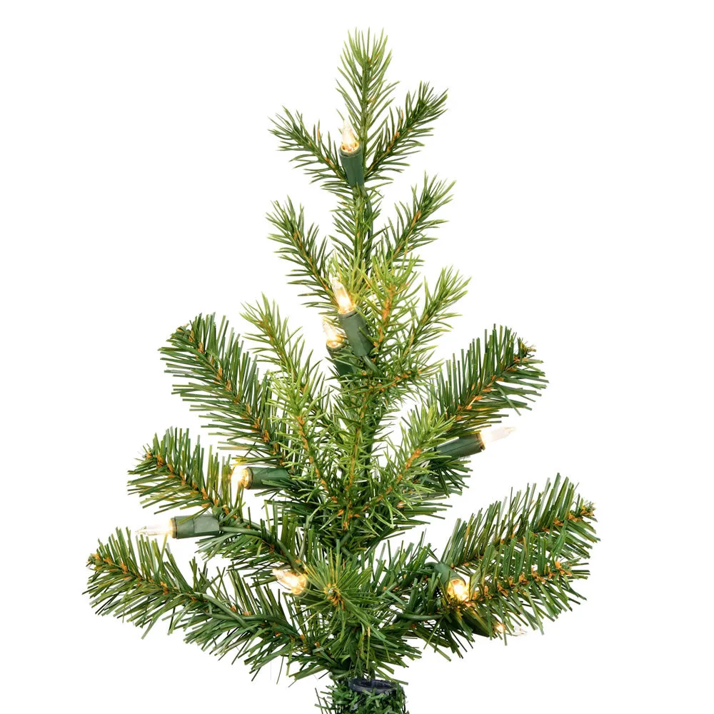 12' x 54" Moutauk Pine Artificial Christmas Pencil Tree Clear Dura-lit Lights