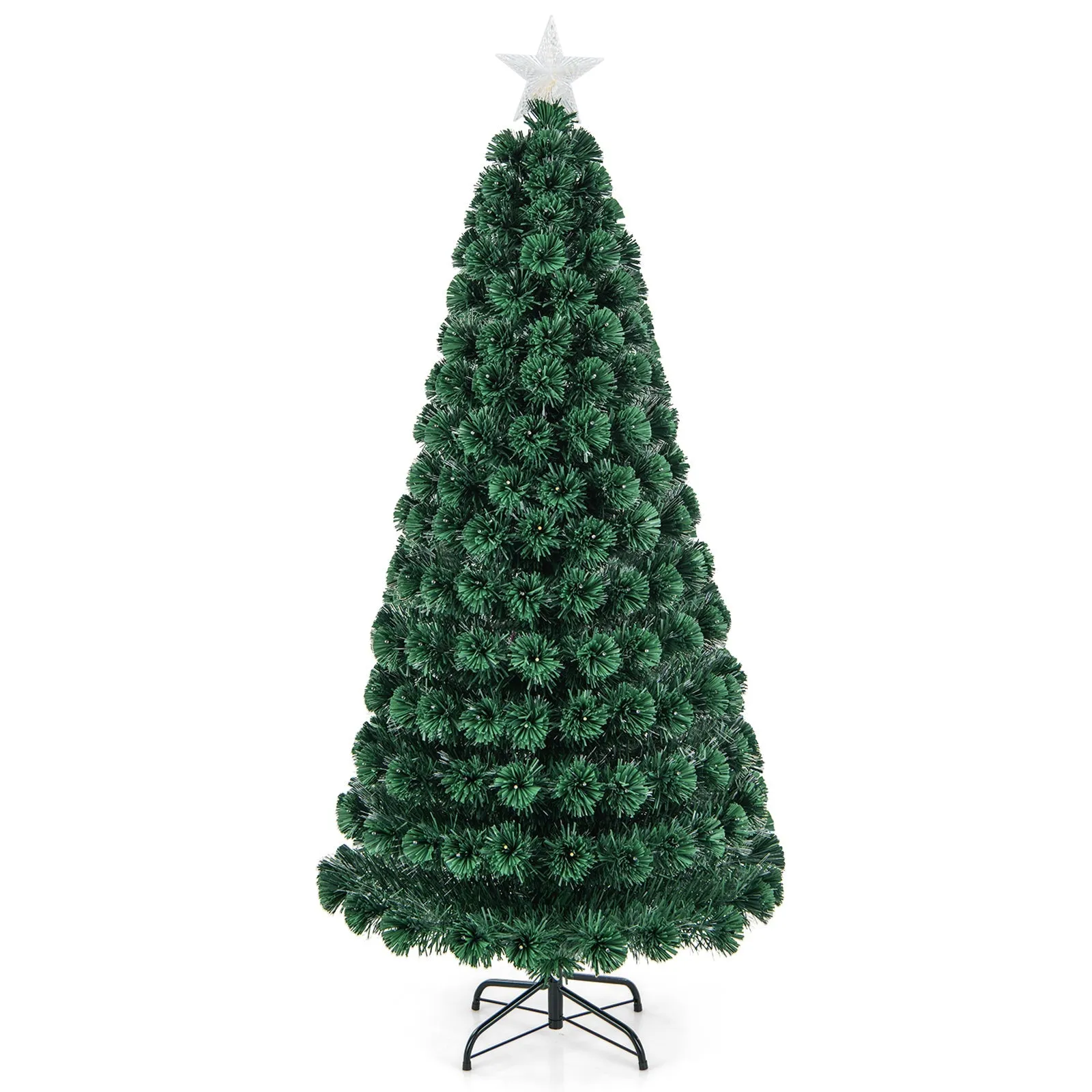 150 CM/180 CM Christmas Tree with PVC Branch Tips and LED Lights-6FT