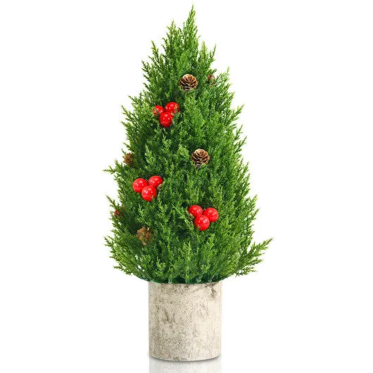 18.5 Inch Tabletop Artificial Christmas Tree with 170 PE Branches and Pulp Stand