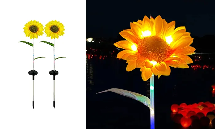 2Pack Sunflower LED Solar Lights