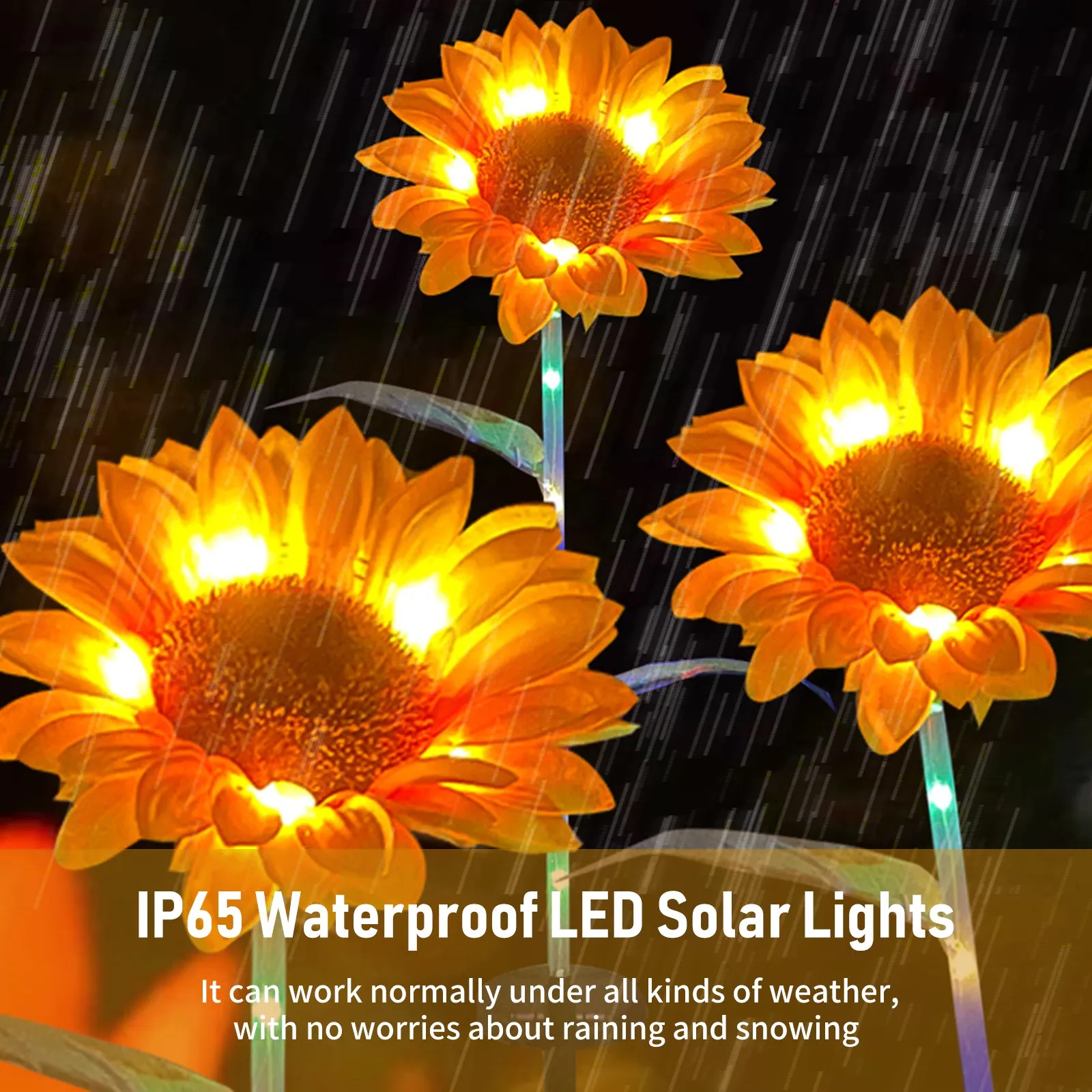 2Pack Sunflower LED Solar Lights