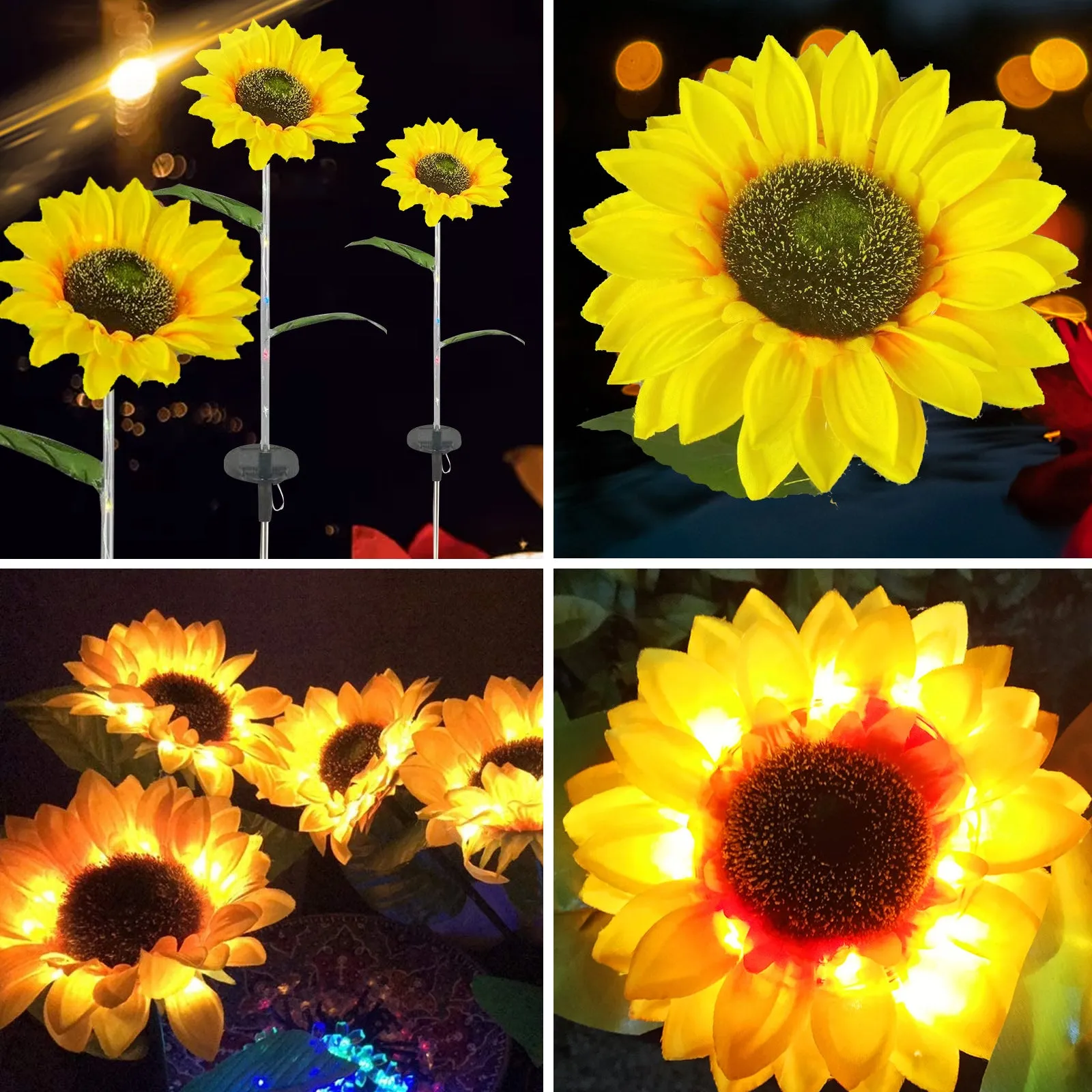 2Pack Sunflower LED Solar Lights