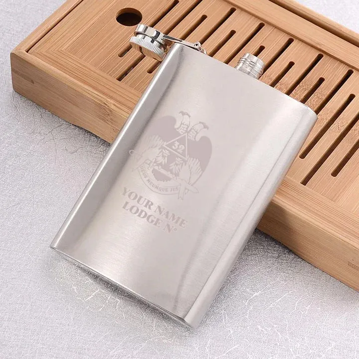 32nd Degree Scottish Rite Flask - Wings Down 1oz to 18oz