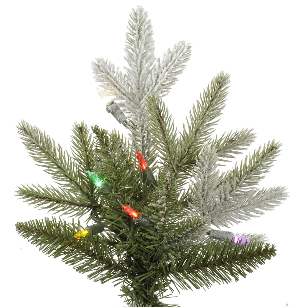 4.5' Frosted Balsam Fir Artificial Christmas Tree Colored Dura-Lit LED Lights