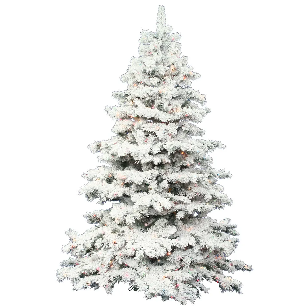 5.5' Flocked Alaskan Pine Artificial Christmas Tree Clear Dura-Lit lights