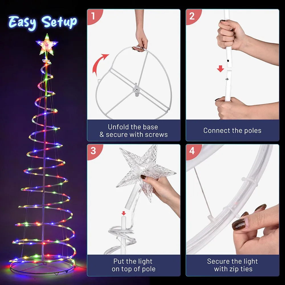 6' LED Spiral Xmas Tree USB Powered Outdoor/Indoor