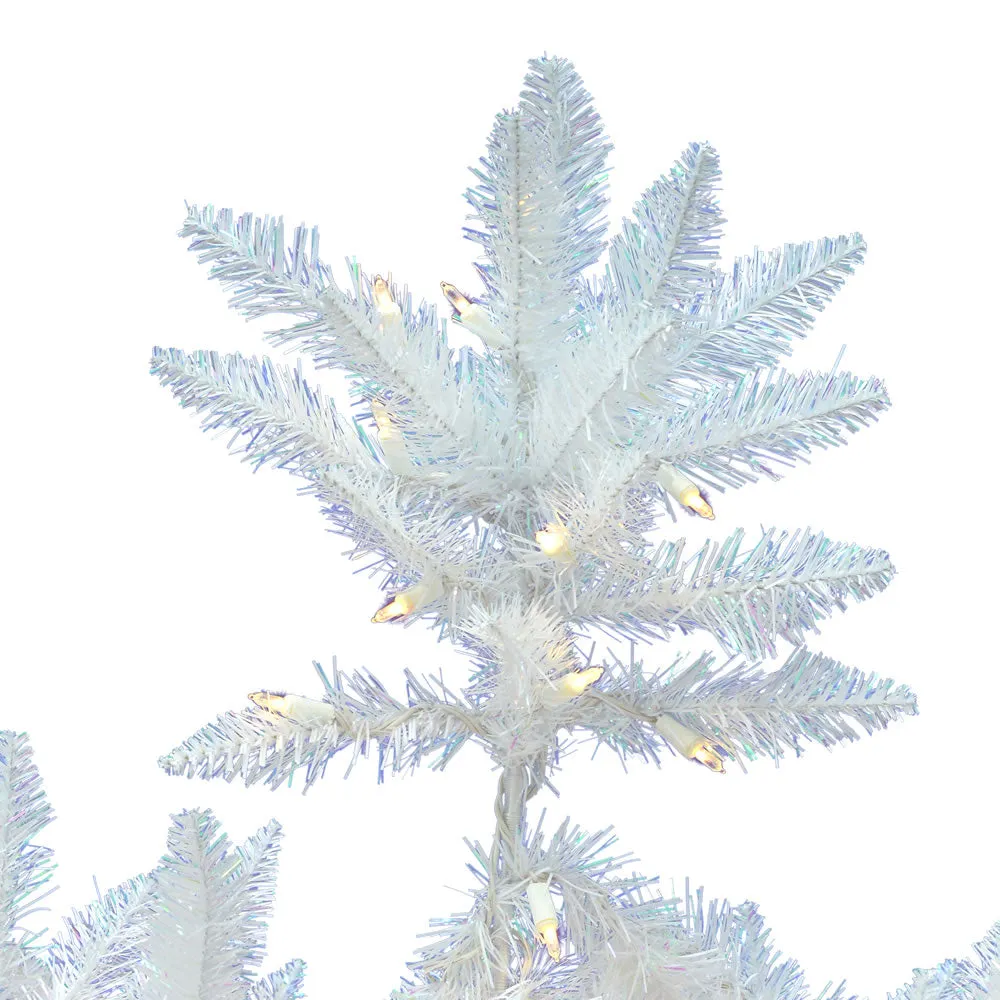 6.5' Sparkle White Spruce Artificial Christmas Tree Pure White LED Lights