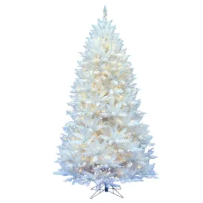 6.5' Sparkle White Spruce Artificial Christmas Tree Pure White LED Lights