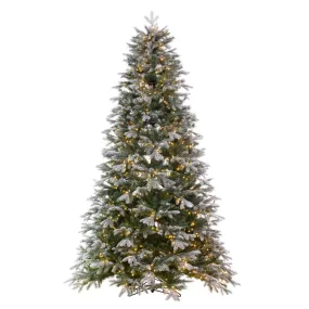 6.5' x 50" Frosted Douglas Fir Artificial Pre-Lit Xmas Tree Warm White 3mm LED