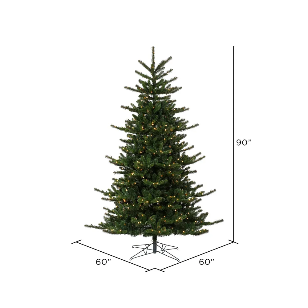 7.5' x 60" Decorator Pine Artificial Christmas Tree Clear Dura-lit Lights