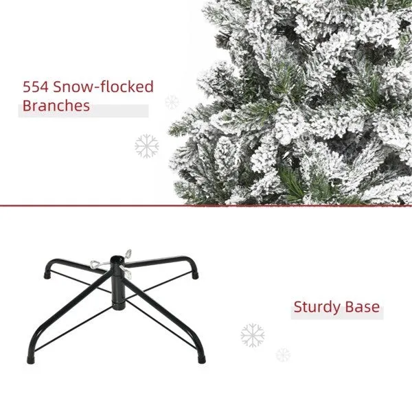 7.5ft Christmas tree slim flocked realistic branches 