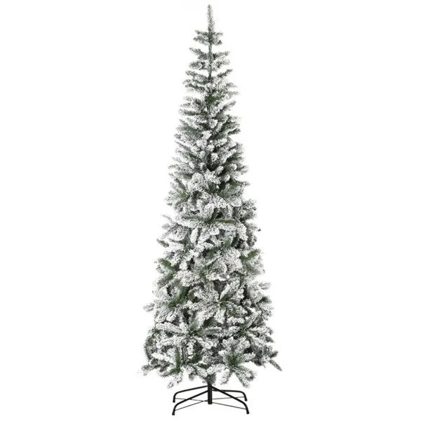 7.5ft Christmas tree slim flocked realistic branches 