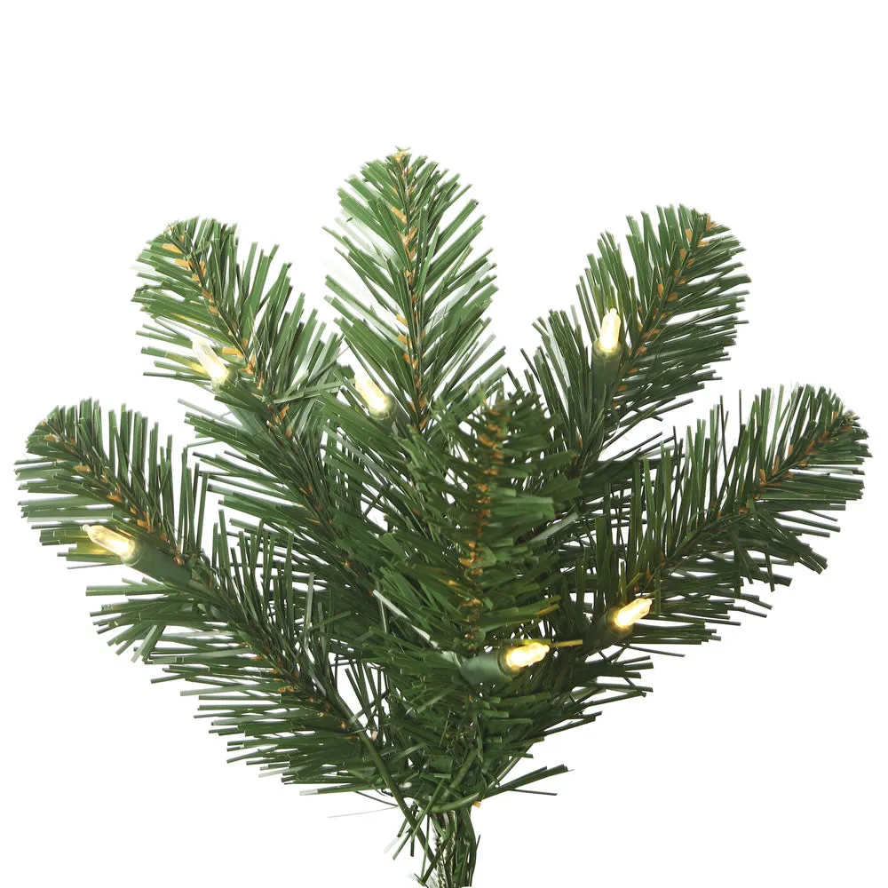 9' Oregon Fir Slim Artificial Xmas Tree Wide Angle Single Mold Warm White LED