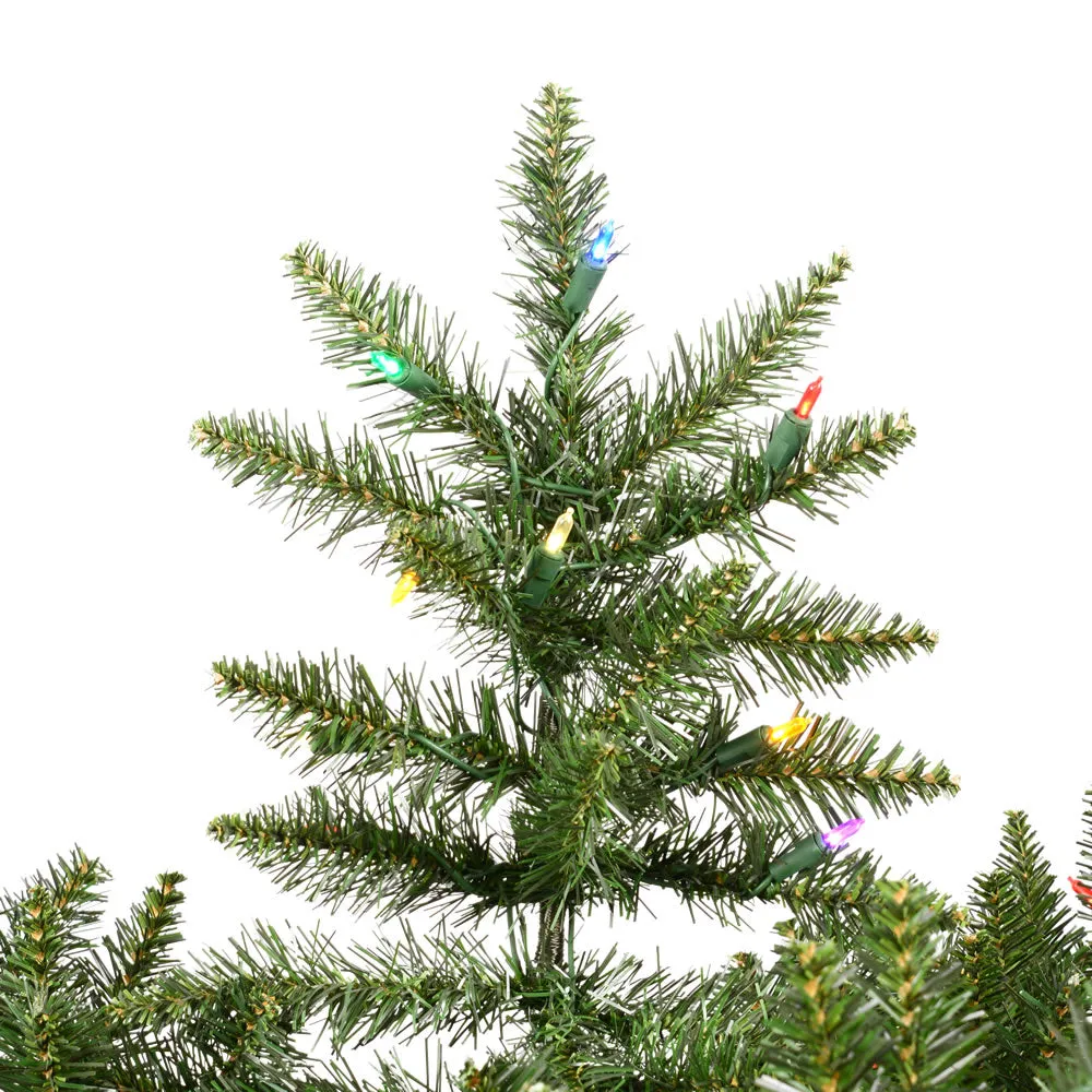 9.5' Camdon Fir Slim Artificial Christmas Tree Multi-Colored Dura-lit LED