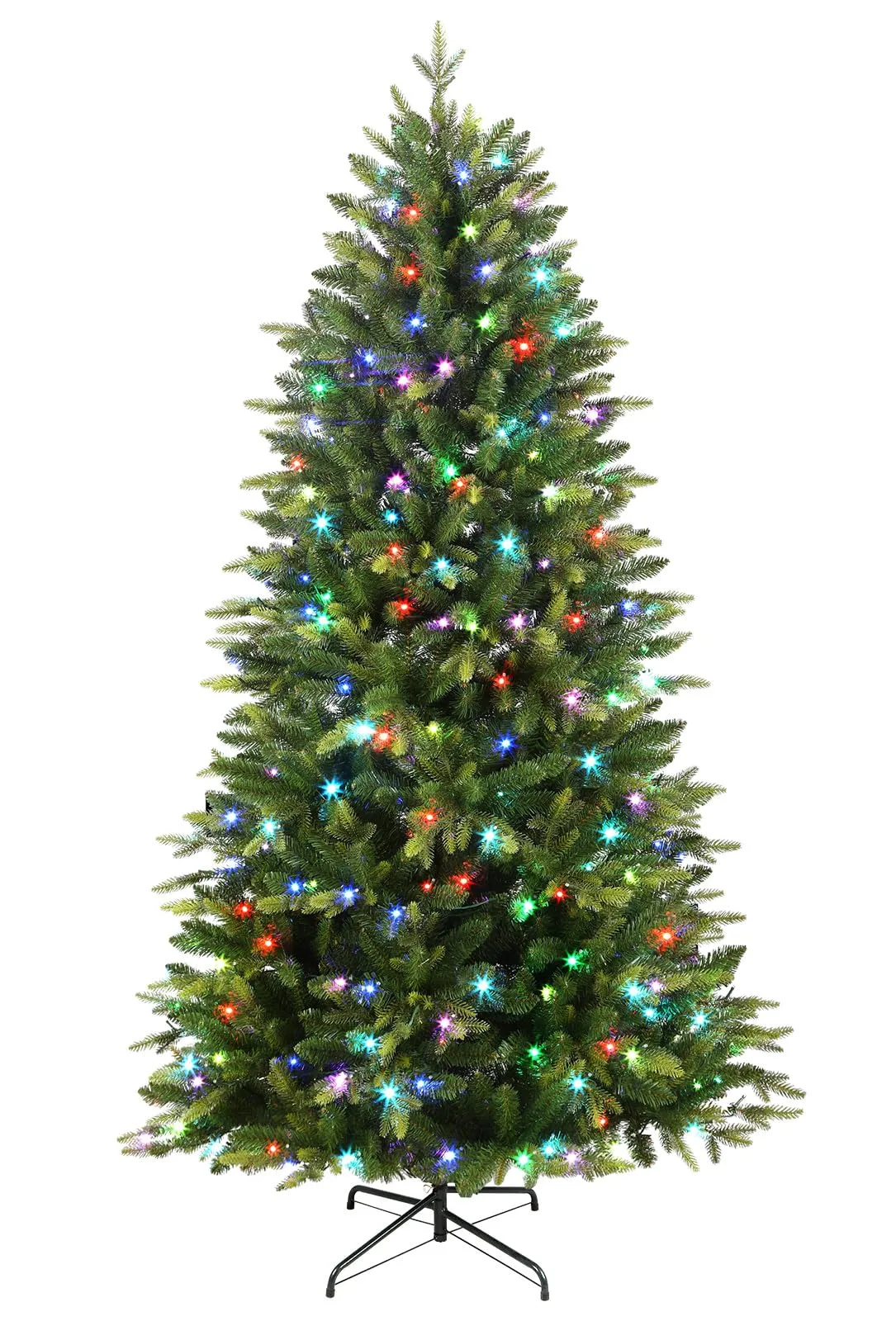 9ft Upgraded Prelit Color Changing RGB Light Artificial Hinged Christmas Tree with Remote Control