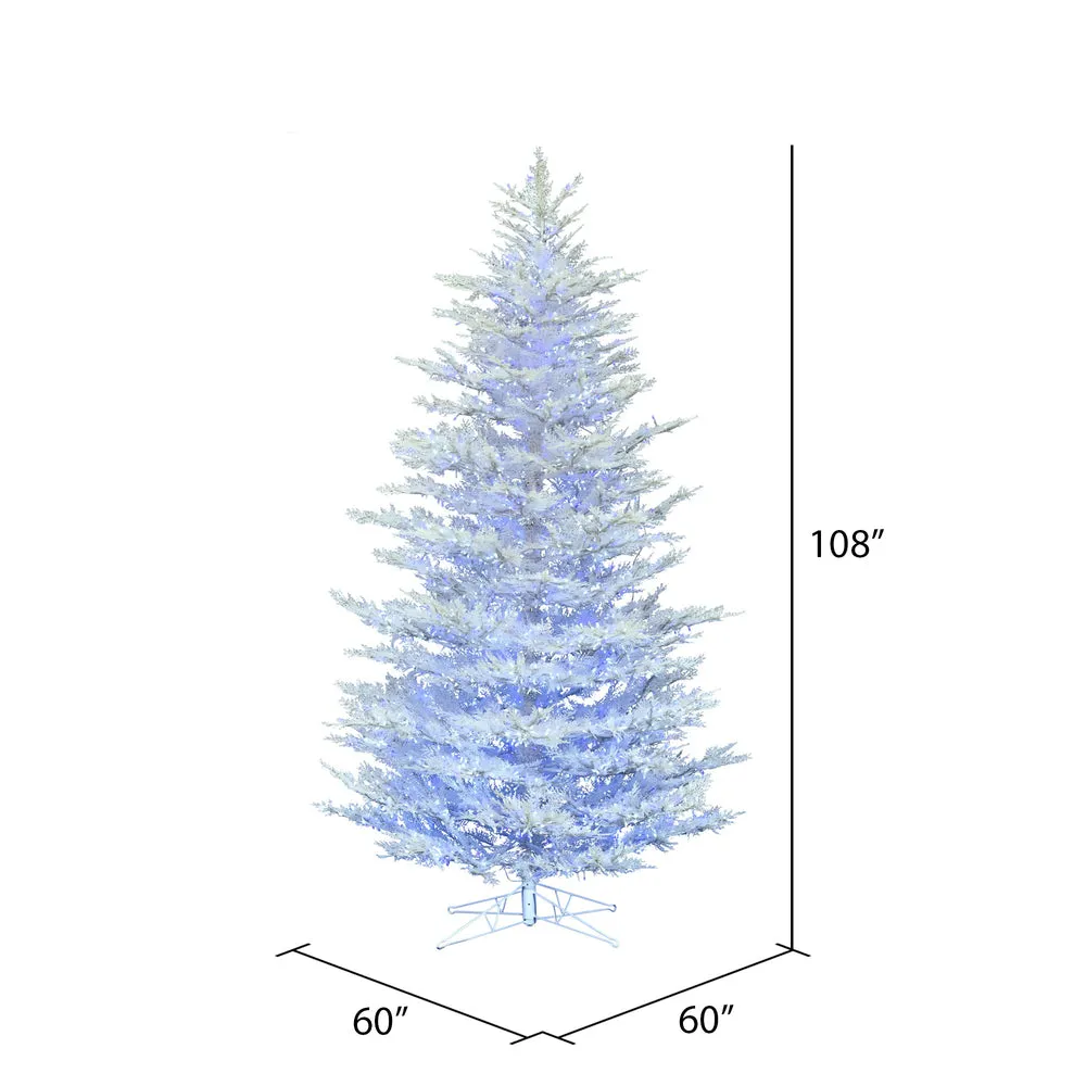 9'x60" Artificial XmasTree Low Voltage LED Pure White and Blue Wide Twinkle Lght