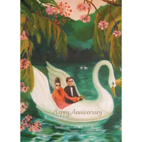 Anniversary Swan Greeting Card