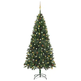 Artificial Christmas Tree with LEDs&Ball Set Green 210 cm