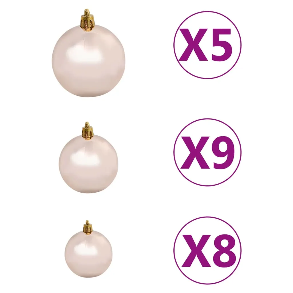 Artificial Christmas Tree with LEDs&Ball Set White 150 cm PVC