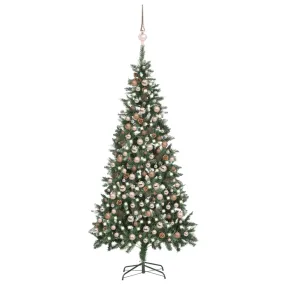 Artificial Christmas Tree with LEDs&Ball Set&Pine Cones 210 cm