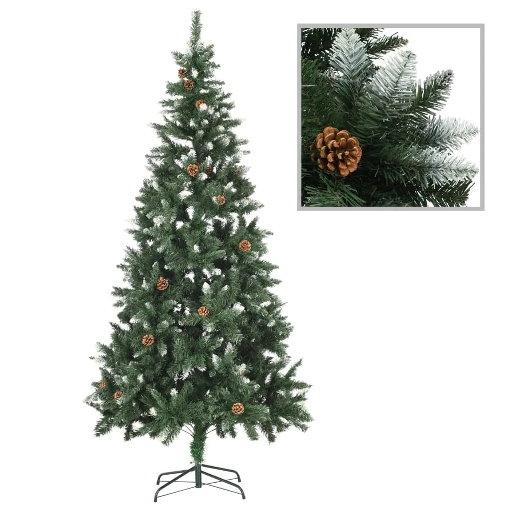 Artificial Christmas Tree with LEDs&Ball Set&Pine Cones 210 cm