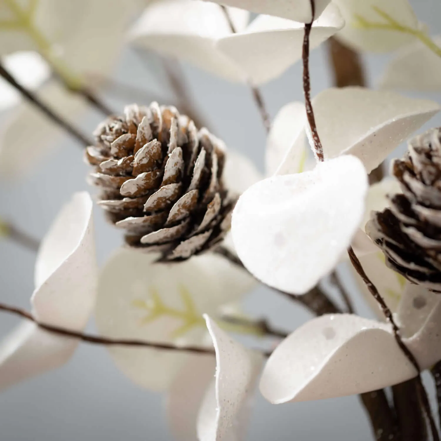 Artificial White Eucalyptus Cone Garland White 60"H