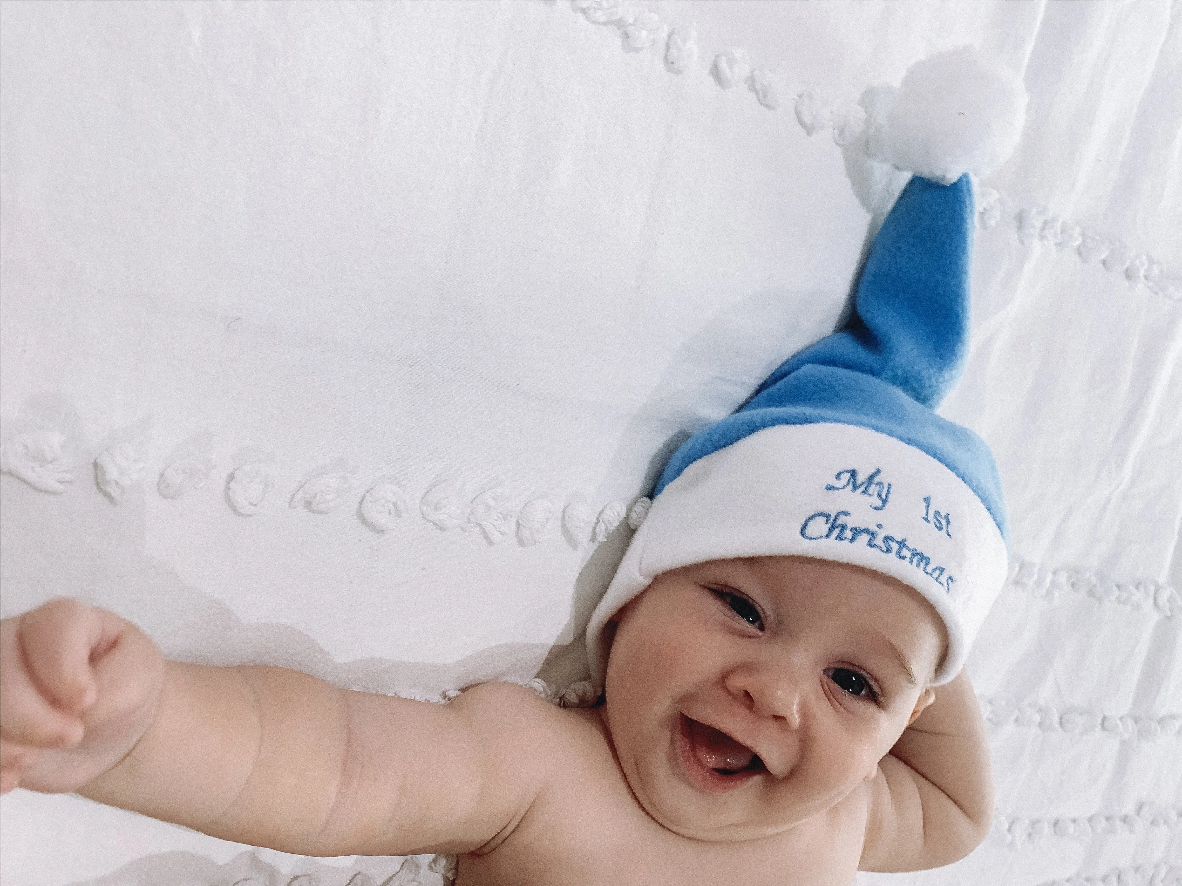 Baby Christmas Santa Hat - Baby Blue