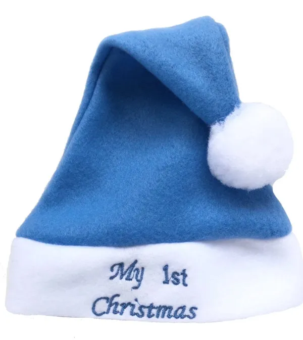 Baby Christmas Santa Hat - Baby Blue