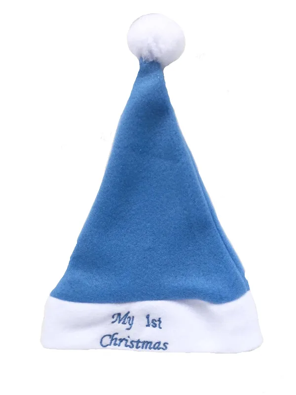 Baby Christmas Santa Hat - Baby Blue