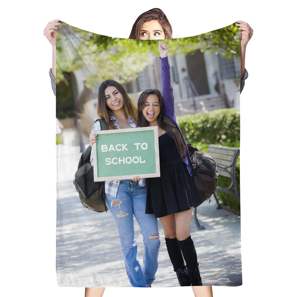 Back to School Campus Photo Commemoration Classmates Group Photo Custom Blanket