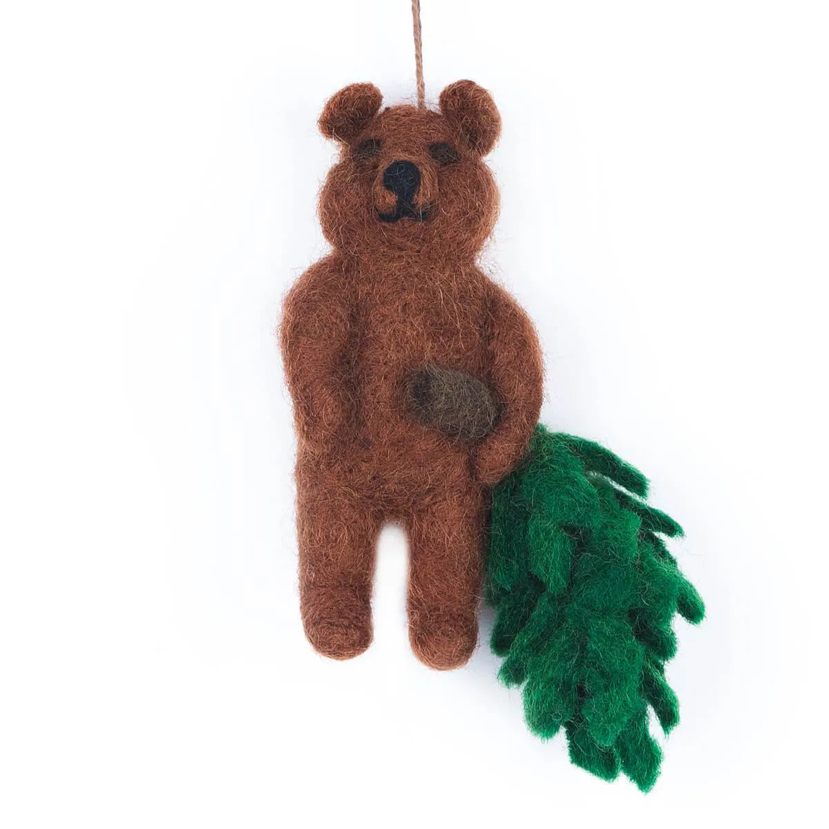 Bear With Tree Hanging Christmas Decoration by Felt So Good