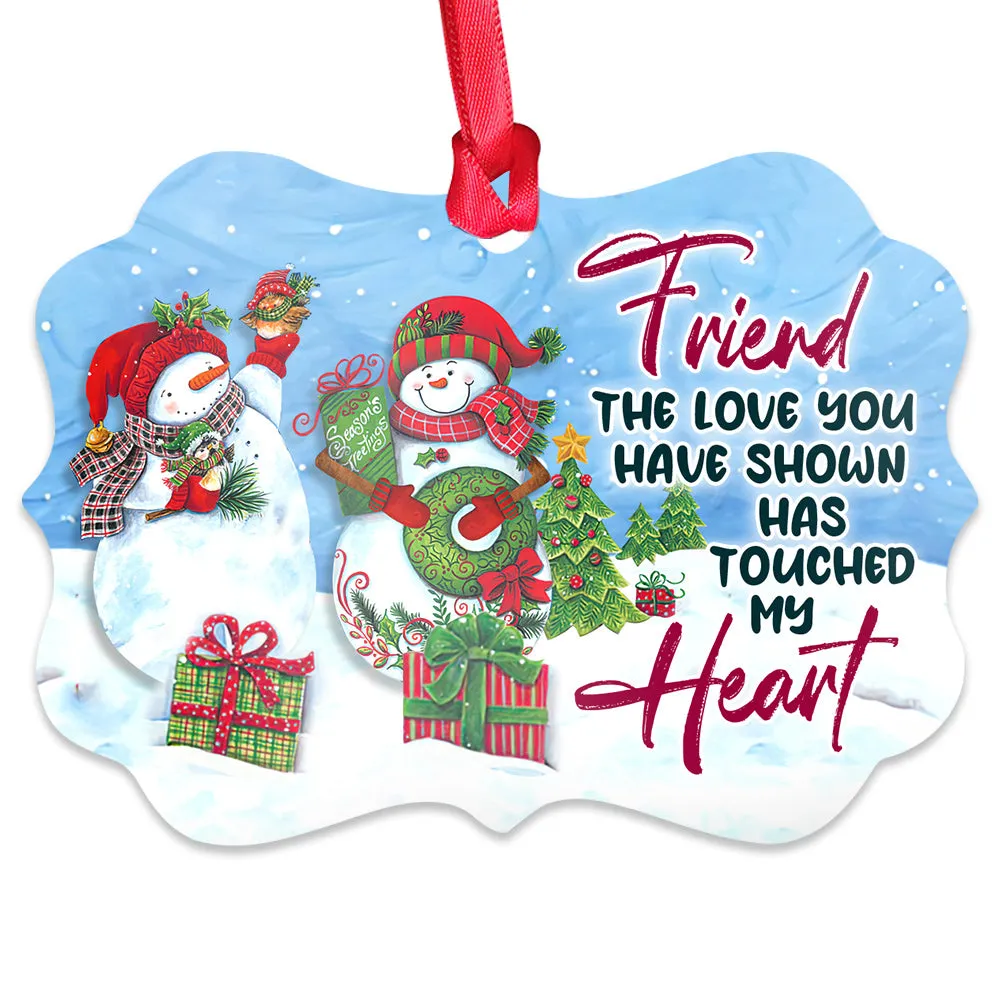 Bestie Snowman Touched My Heart Metal Ornament - Christmas Ornament - Christmas Gift