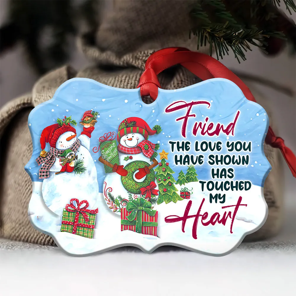 Bestie Snowman Touched My Heart Metal Ornament - Christmas Ornament - Christmas Gift