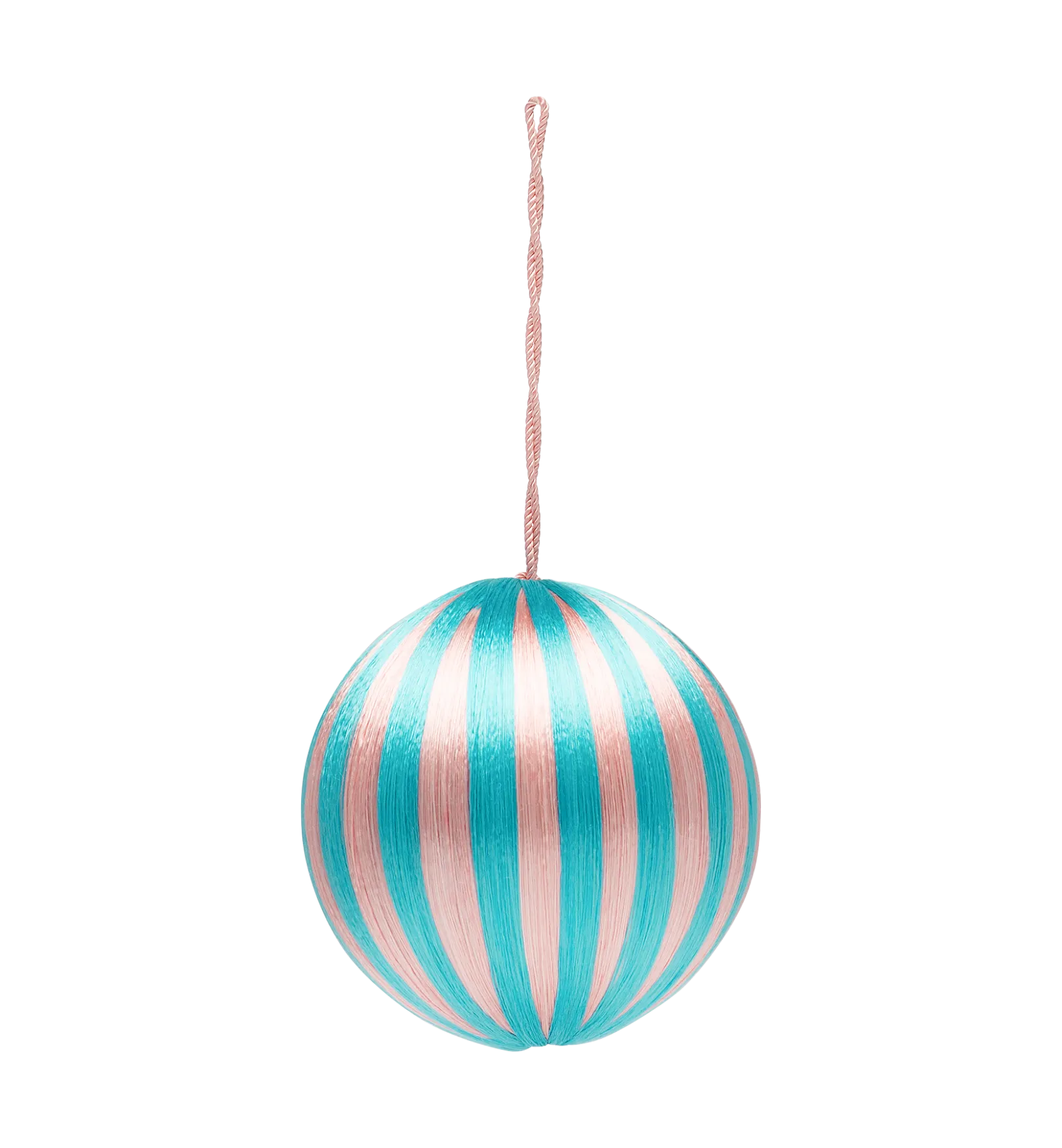 Big Corded Turquoise and Pink Ornament