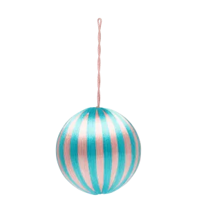 Big Corded Turquoise and Pink Ornament