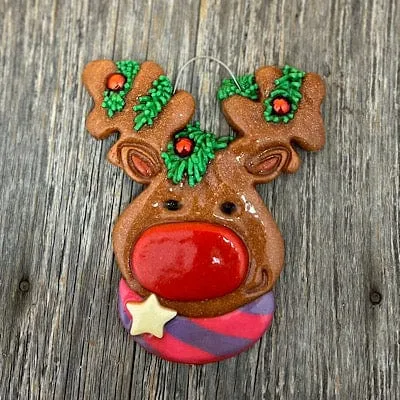 Big Nose Reindeer Christmas Ornament