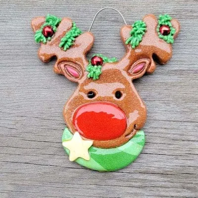 Big Nose Reindeer Christmas Ornament