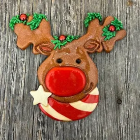 Big Nose Reindeer Christmas Ornament