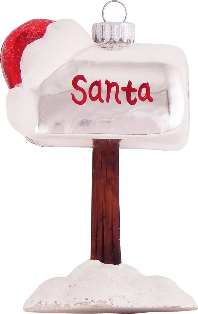 Christmas By Krebs Blown Glass  Collectible Tree Ornaments  (3 1/2" Santa's Mailbox)