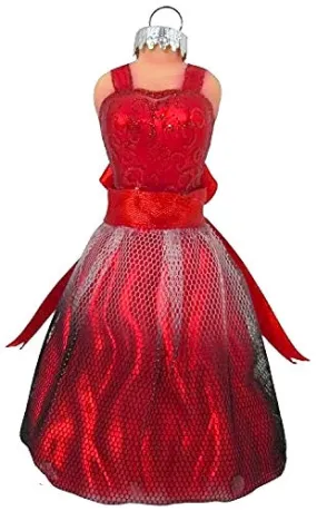 Christmas By Krebs Blown Glass  Collectible Tree Ornaments  (4.5" Red Dress)