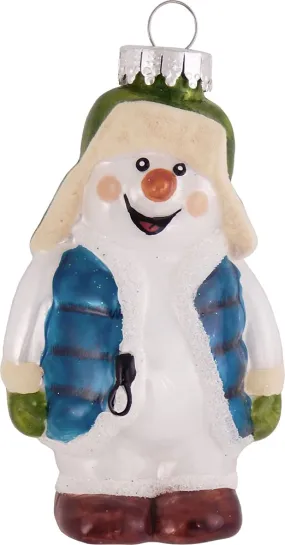 Christmas By Krebs Blown Glass  Collectible Tree Ornaments  (4" Snowman in Floppy Hat)