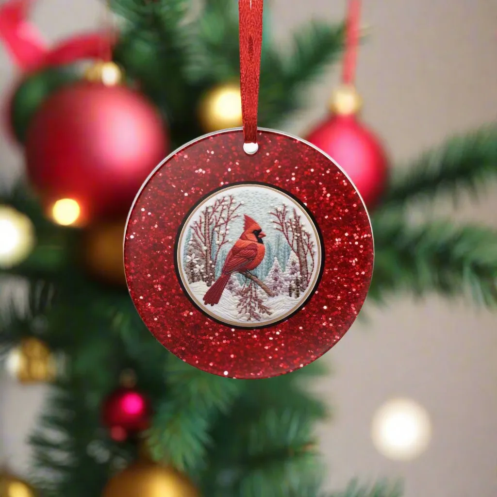 Christmas Cardinal Acrylic Ornament