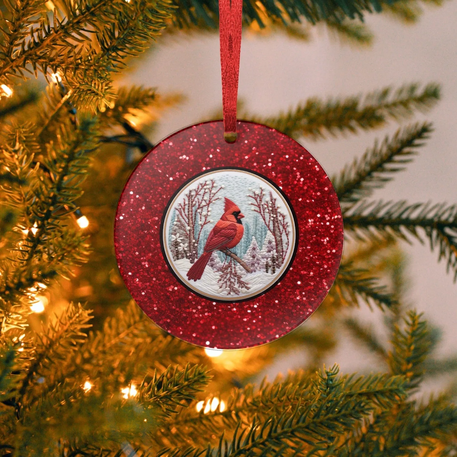 Christmas Cardinal Acrylic Ornament