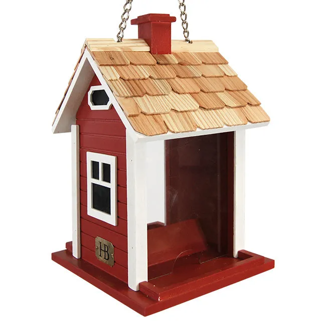 Christmas Cottage Red Bird Feeder