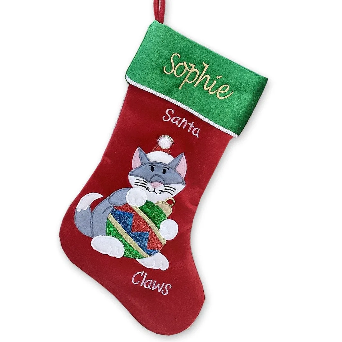 Christmas Stocking Personalized - Happy Santa, Snowman, Cat, Dog, Family XMAS Stockings