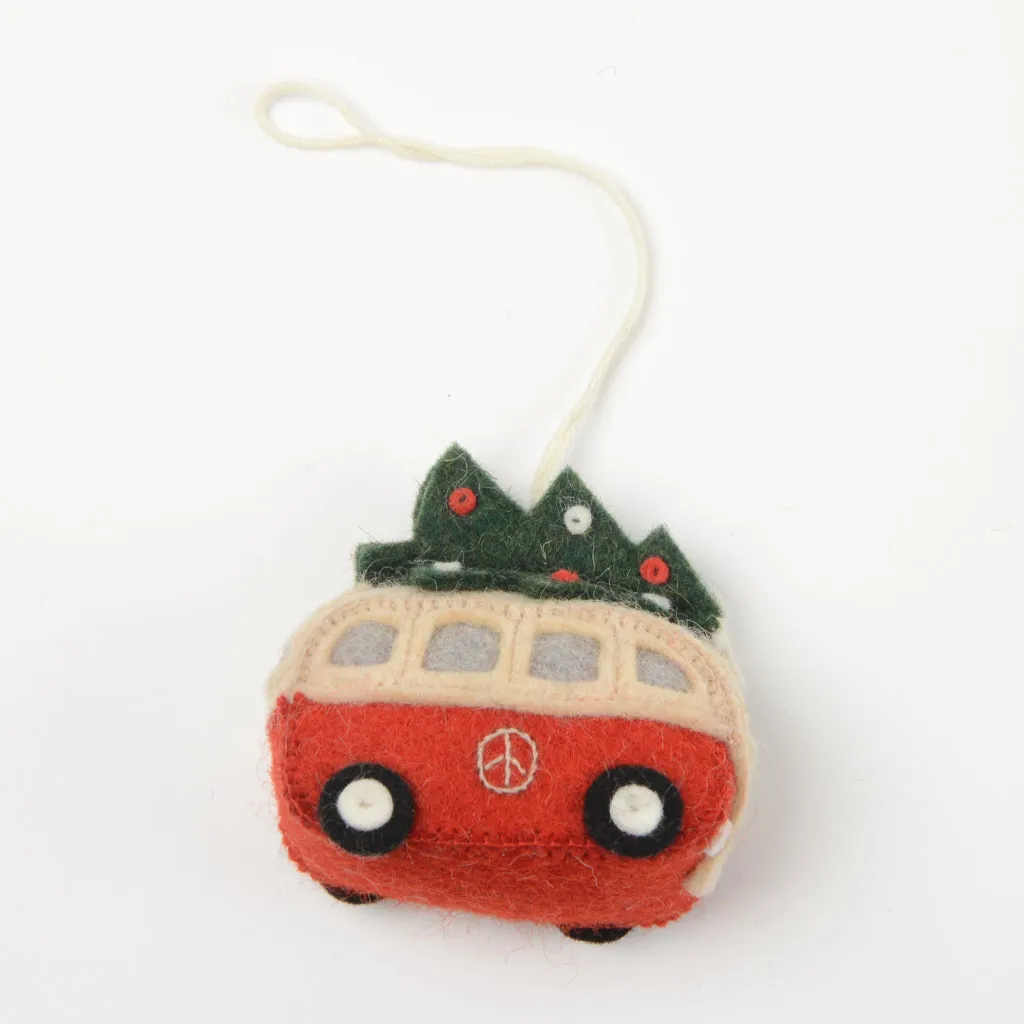 Christmas Tree Hippie Bus Ornament