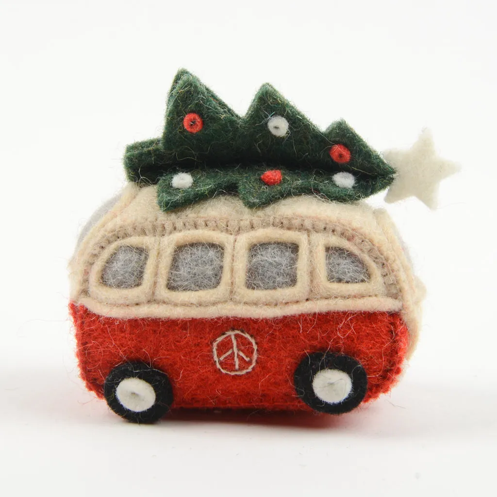 Christmas Tree Hippie Bus Ornament