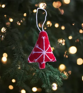 Christmas Tree Ornament Red/White